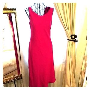 Pink Draped-back Uneven Hem Dress 8P